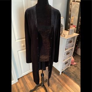 Black velvet long cover up